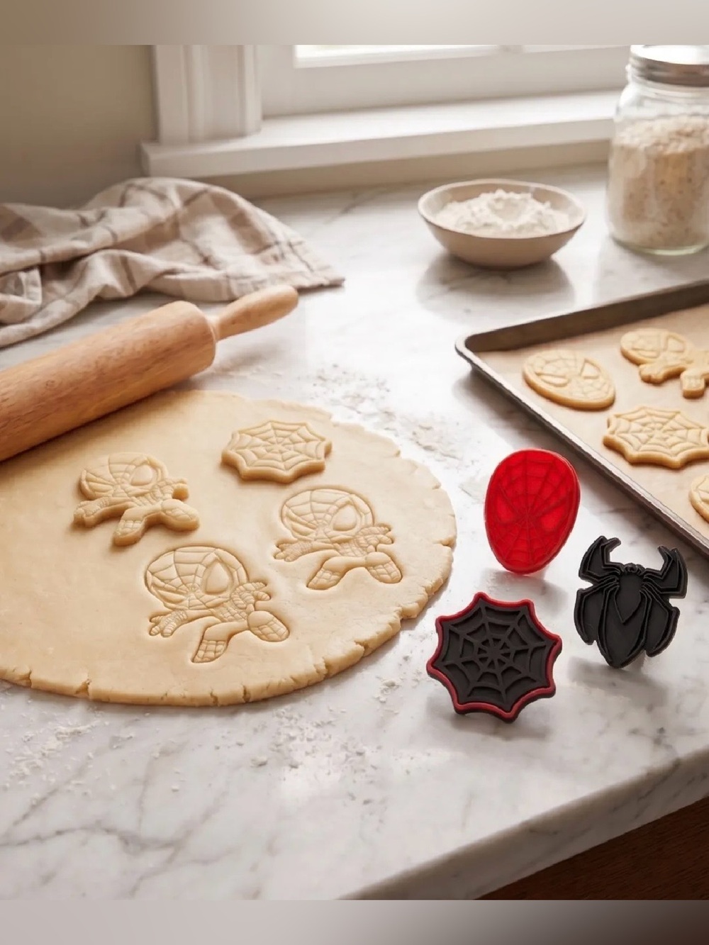 Spider Web & Spider Cookie Cutter Set - Red, Black